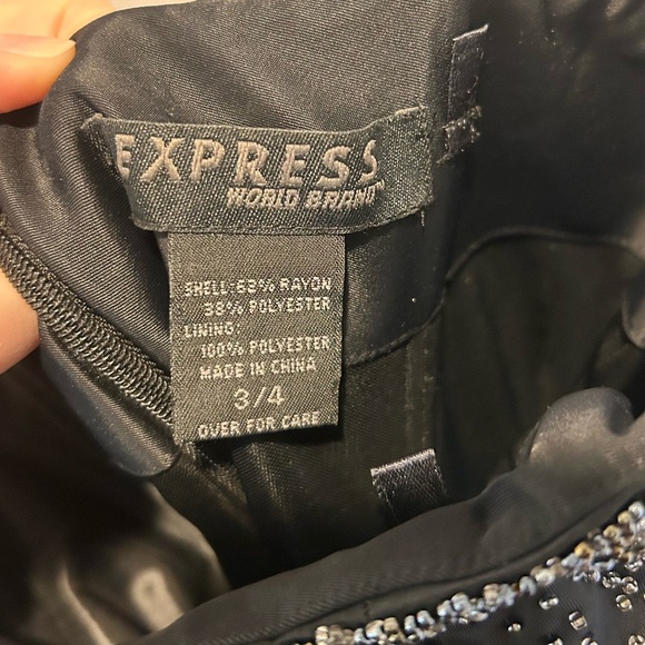 Express Beaded Strapless Formal Gown Black size 3/4 EUC - Picture 5 of 9